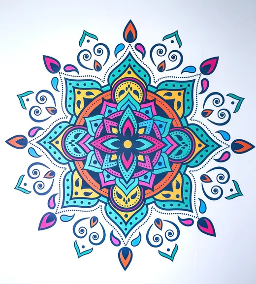Mandala coloré de la salle de groupe